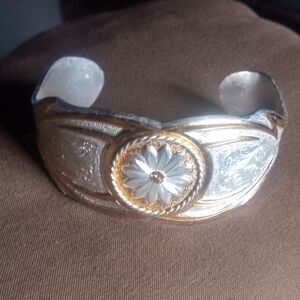 Montana Silversmiths Silver and Gold Floral Bracelet